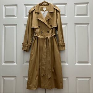 Favorite Daughter The Charles Trench Coat Sand Khaki Tan Long Classic Belted M
